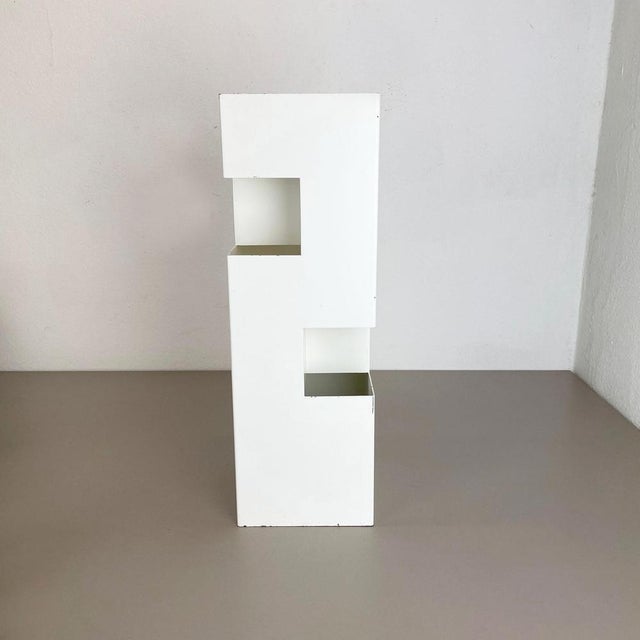 Max Sauze Pop Art Modernist Cubic Metal Umbrella Stand from Max Sauze, France, 1970s For Sale - Image 4 of 18