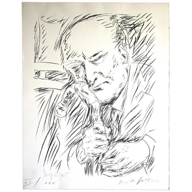 Portrait of Giuseppe Ungaretti is a fine lithograph realized by the Italian artist Pericle Fazzini in 1958. Hand-signed in...