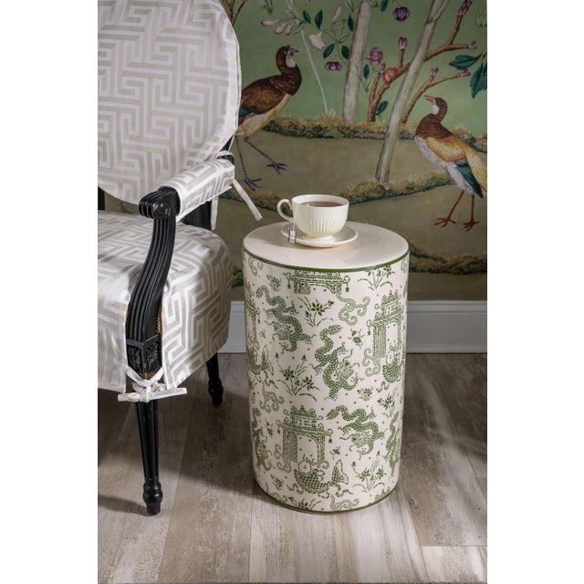 2020s Winterthur for Port 68 Dragon Pagoda Green Stool For Sale - Image 5 of 7