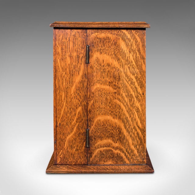 Wood Antique Cambridge Doctor's Smoking Cabinet, English, Smoker's Case, Edwardian For Sale - Image 7 of 12