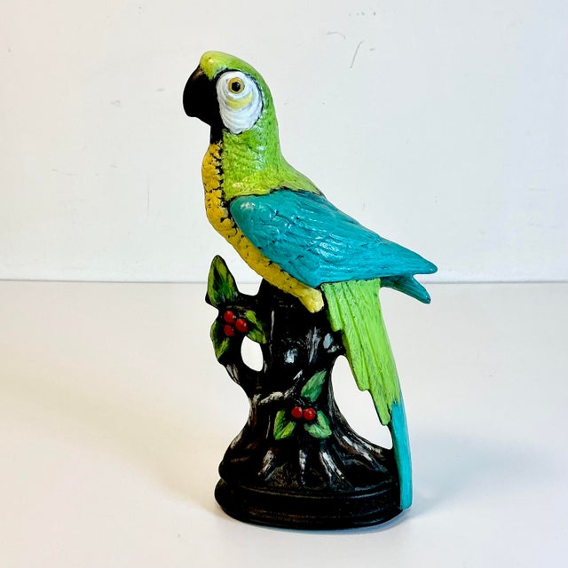 This is a delightful Coastal Boho Chic Parrot Figural. It’s an American Folk Art ceramic piece that was produced in the...