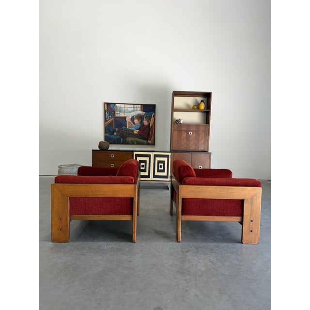 Mid 20th Century Reupholstered Mid Century Afra & Tobia Scarpa for Gavina Italy Club Chairs For Sale - Image 5 of 13