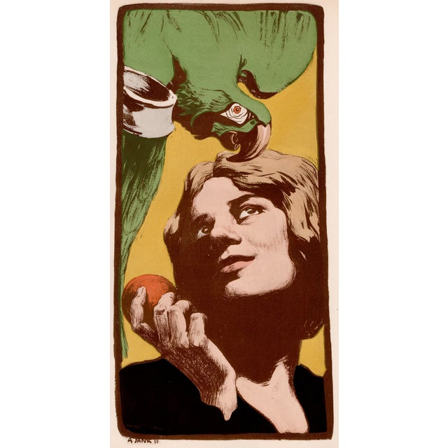 Angelo Jank, La Femme au Parroquet, 1898, Original Lithograph For Sale - Image 10 of 10
