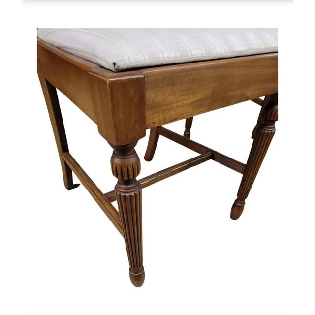 Wood Set of Six 1930s Refinished Lyre-Back Mahogany and Upholstered Dining Chairs For Sale - Image 7 of 12