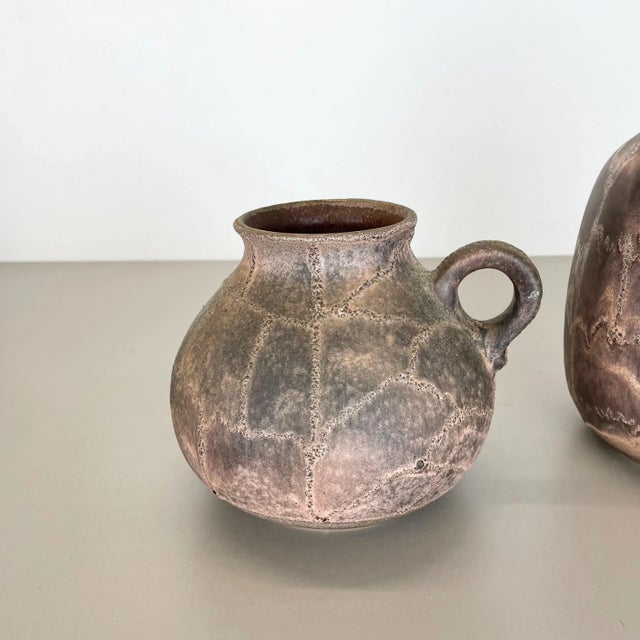 1960s Abstract German Fat Lava Pottery Vases from Ruscha, 1960s, Set of 2 For Sale - Image 5 of 18