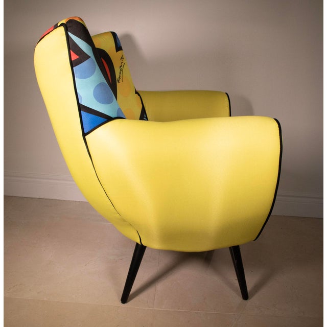 Textile Romero Britto Rare Pop Art Accent Armchair For Sale - Image 7 of 8