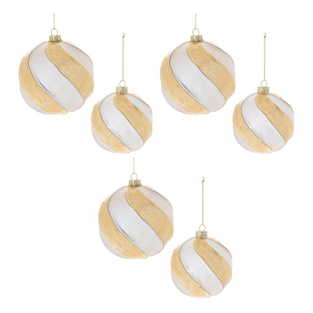 Glass Distressed Glass Ball Ornament (Set of 6) For Sale - Image 7 of 7