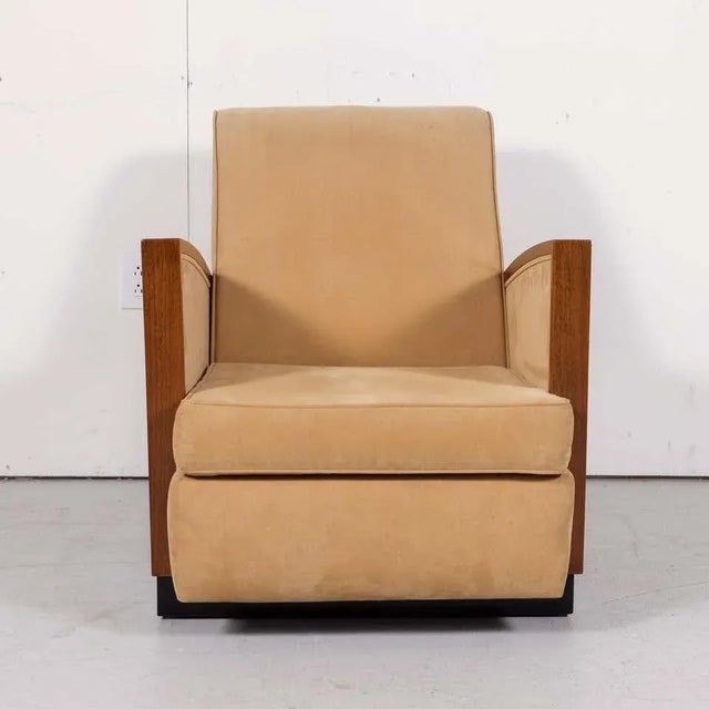 Wood 1930s French Art Deco Period Walnut Armchair or Lounge Chair For Sale - Image 7 of 13