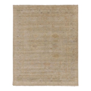 Rug & Kilim’s Oversized Contemporary Oushak Style Rug With Floral Pattern in Beige For Sale