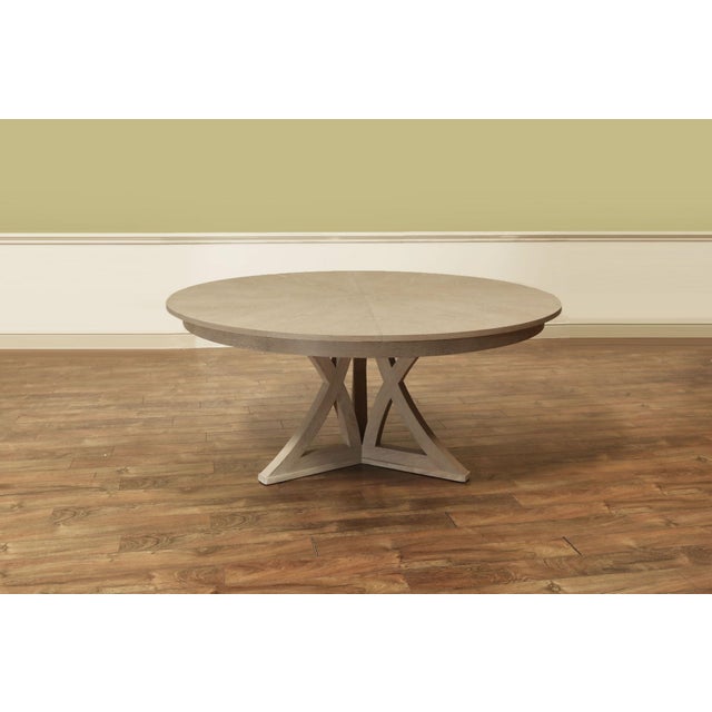 Transitional Round Casual Jupe Table With Natural Bleached Oak Finish by Sarreid 54201-Bo For Sale - Image 3 of 12