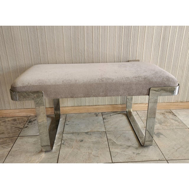 Metal 1970s Style Tri-Mark Milo Baughman Modern Design Chrome Bench For Sale - Image 7 of 13