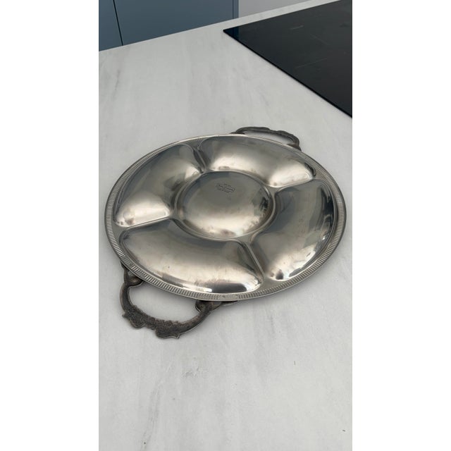 Vintage Round Stainless Steel Serving Tray by Jean Couzon, 1970s For Sale - Image 4 of 11