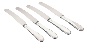 Dinner Knives in Silver and Stainless Steel by Evald Nielsen, 1930s, Set of 4