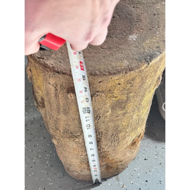 Rare pair of antique faux bois 15" stools. Measure 10 inches in diameter. Have what looks like the initials 'YP' on the...