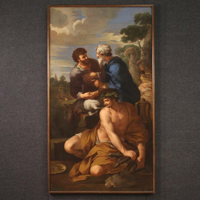 Italian Artist, The Alliance of Jacob and Laban, 1650, Oil on Canvas, Framed For Sale - Image 15 of 15