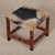Wood and Leather Stool For Sale - Image 6 of 8