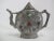 Chinese Ornate Chinese Pewter Teapot With Raised Gemstone Flowers & Serpentine Spout For Sale - Image 3 of 10