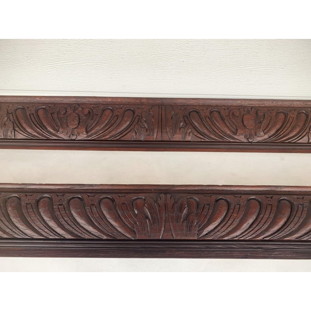 Brown Antique Neo-Renaissance Wooden Curtain Rod Covers, 1890s, Set of 2 For Sale - Image 8 of 17