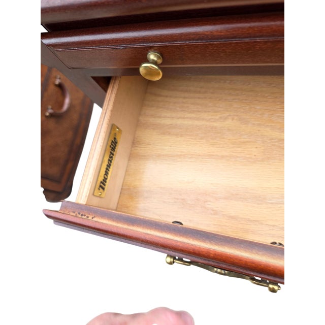 Brown 1990s Thomasville Collectors Cherry Bachelors Chest Nightstand Chippendale Tray A For Sale - Image 8 of 12