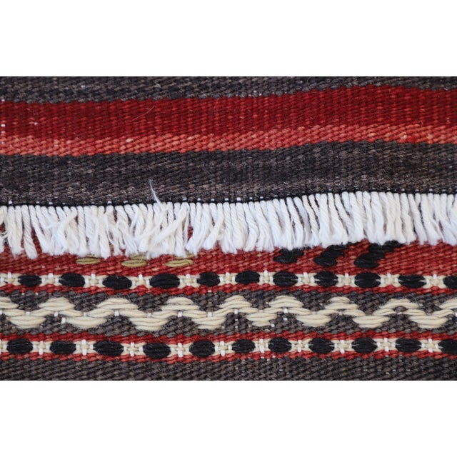 1970s Rustic Style Stripe Design Hand Knotted Oushak Kilim Rug For Sale - Image 10 of 12