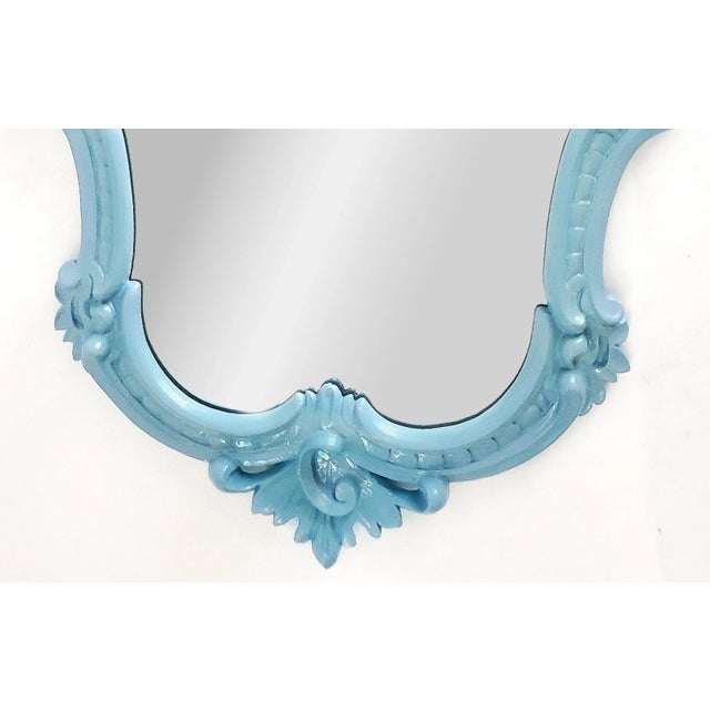 La Barge Wall Mirror French Blue Italy Signed For Sale - Image 4 of 8