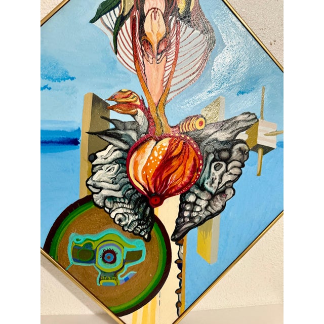 Christine McGinnis, Vibrant Acrylic on Canvas Surrealist Erotic Flowers Painting Christine McGinnis, 2002 For Sale - Image 4 of 9