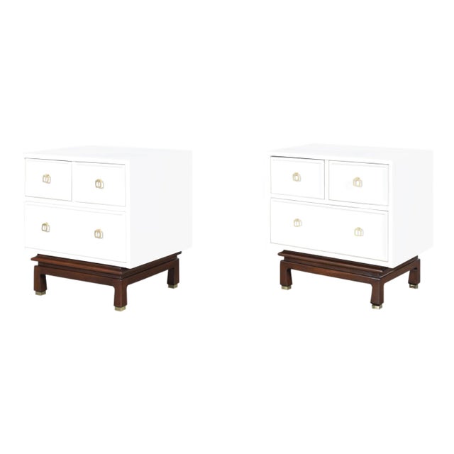 Mid-Century Asian Modern Lacquer Nightstands by American of Martinsville, 1950s For Sale