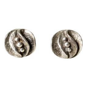 Mid-Century Silver Studs by Theresia Hvorslev, 1979, Set of 2 For Sale