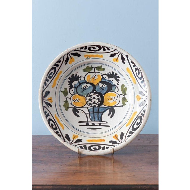 18th Century Dutch Delft Polychrome Fruit Basket Dish For Sale - Image 8 of 8