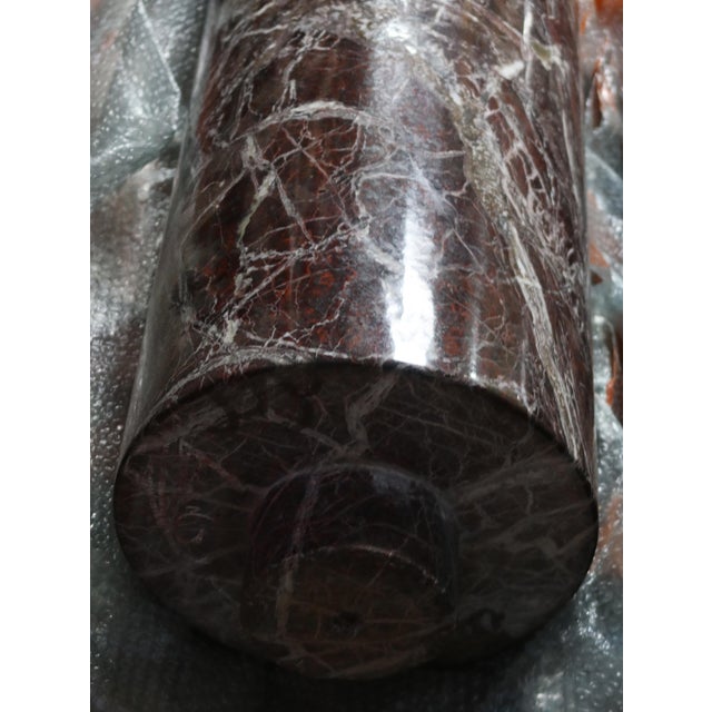 Maroon Antique Royal Marble Columns, 1890s, Set of 2 For Sale - Image 8 of 11