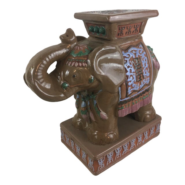 Vintage Elephant Garden Seat For Sale