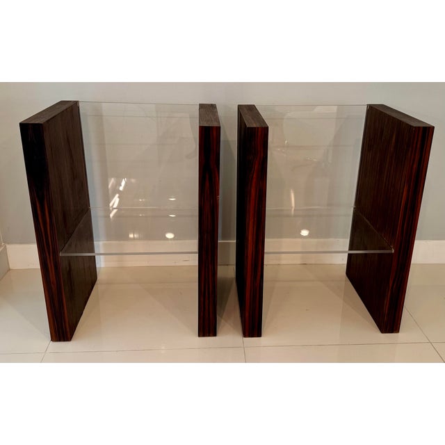 Wood Studio Crafted Art Deco Style Macassar Ebony End Tables For Sale - Image 7 of 8