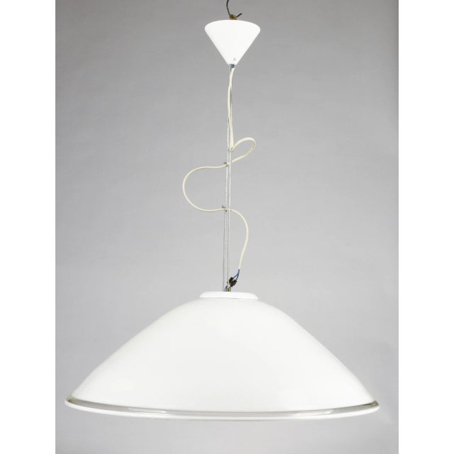 Ceiling Lamp in White Milk Glass, 1990s For Sale - Image 4 of 9