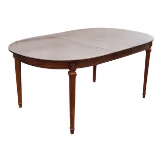 Vintage French Regency Louis XVI Walnut Extension Dining Table For Sale