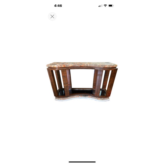 Italian Modern Console Table Designed By Osvaldo Borsani. Offered is an outstanding mid century Italian curved console...