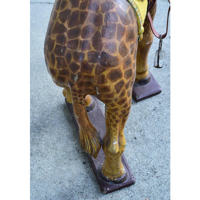 Rare French Diminutive Carved Carousel Giraffe, Circa 1930 For Sale - Image 10 of 11