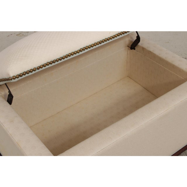 Large White Upholstered Flip Top Ottoman or Chest For Sale - Image 4 of 15