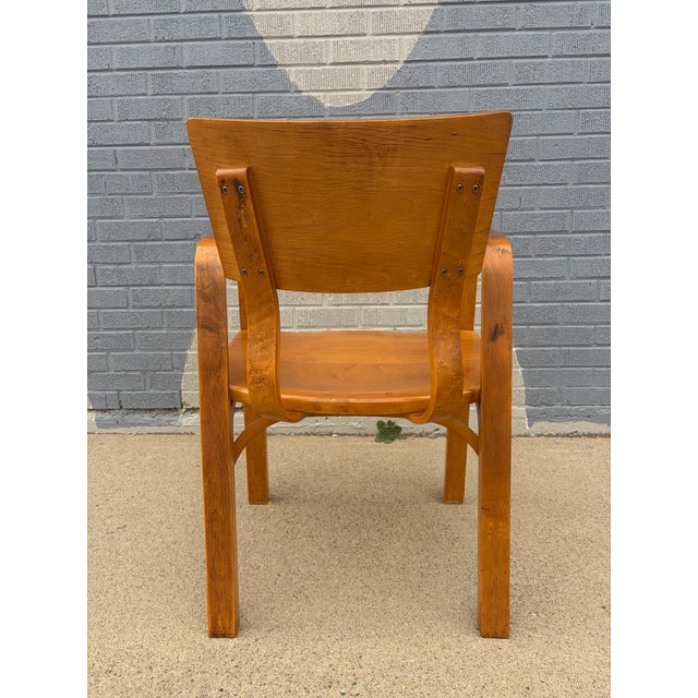 Brown 1960 Bentwood Side Chair Attributed to Thonet For Sale - Image 8 of 12