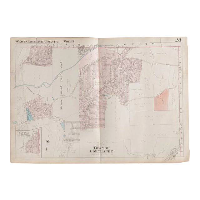 Vintage Hopkins Map of Town of Cortlandt For Sale