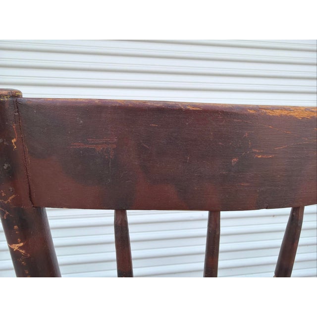 Antique Paint Decorated Pennsylvania Kitchen Windsor Side Chair, Circa 1850's For Sale - Image 13 of 18