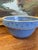 Mid-Century Modern Vintage Blue Stoneware Mixing Bowl With Geometric Band - Marked "Ni-L" For Sale - Image 3 of 9