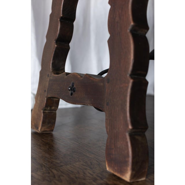 Brown Lyre Leg Catalan Style Trestle Table - From France Late 1800s For Sale - Image 8 of 18