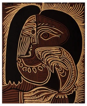 After Pablo Picasso, Woman's Face, Linocut