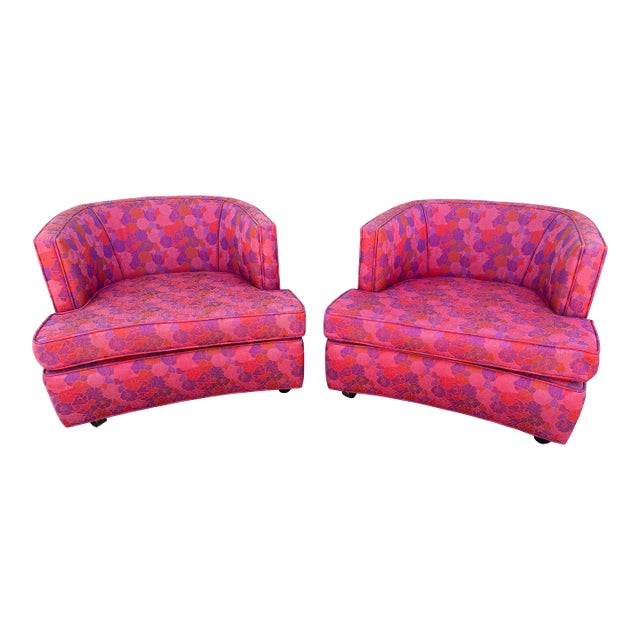 Pair if Mid Century Barrel Chairs by Harvey Probber For Sale