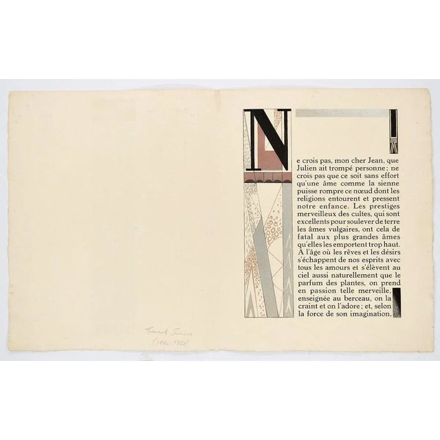 A beautiful litograph realized by Fernand Siméon in1925. The state of preservation is very good. The sheet is folded in...