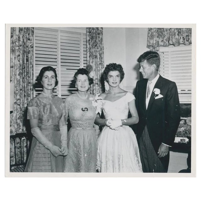 Weddingday Jackie and John F. Kennedy, Black and White Photography, 1953 For Sale