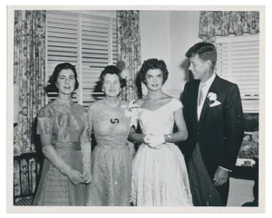 Weddingday Jackie and John F. Kennedy, Black and White Photography, 1953