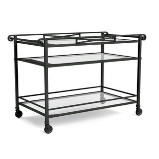 Brown Jordan Venetian Bar Cart in Black Jade For Sale