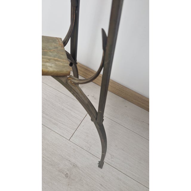 19th Century Art Nouveau Riser in Wrought Iron with Alabaster Tops, 1890s For Sale - Image 5 of 13