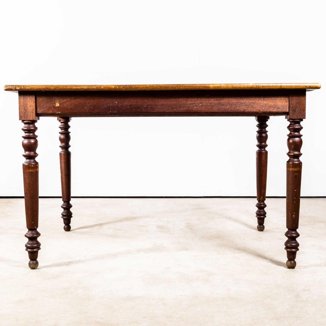 Wood Small French Bobbin Leg Kitchen Dining Table, 1940s For Sale - Image 7 of 16